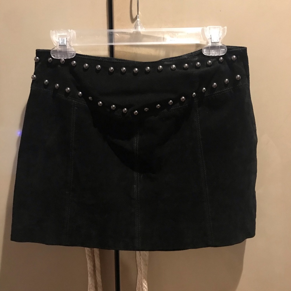 Suede mini skirt